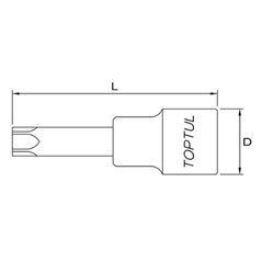 Tubulara: 1/2" TORX, lungime 140 mm - TOPTUL BCUA1670