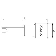 Tubulara: 1/2" TORX, lungime 120 mm - TOPTUL BCGA1640