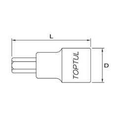 Tubulara: 1/2" HEX - 1/2", lungime 55 mm - TOPTUL BDDA1616