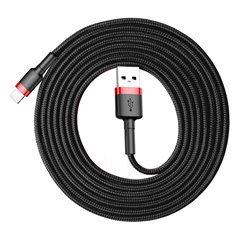 Cablu de Date USB la Lightning 1.5A, 2m - Baseus Cafule (CALKLF-C19) - Red Black